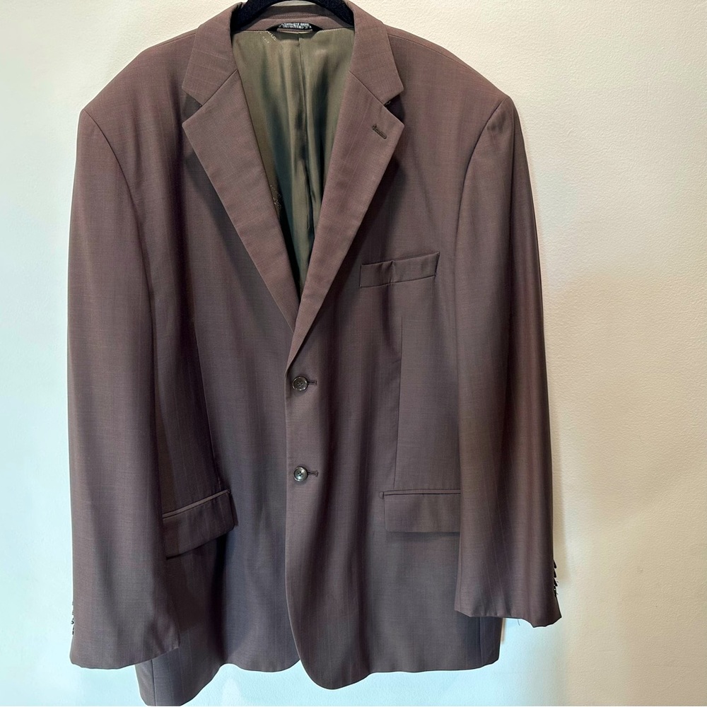 F.R. Tripler Men’s Cashmere Wool Blend Pinstripe Blazer Sport Jacket size 44L